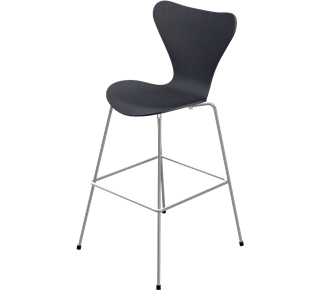 Série 7 chaise de bar 3187/3197 76 cm|Frêne coloré|Noir