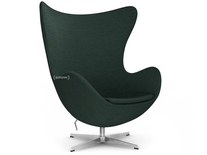 Fauteuil Egg (Oeuf) Christianshavn|Christianshavn 1161 - Vert foncé|Aluminium satiné et poli|Sans repose-pied