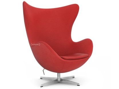 Fauteuil Egg (Oeuf) Hallingdal 65|674 - Rouge|Aluminium satiné et poli|Sans repose-pied