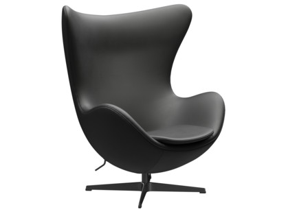 Fauteuil Egg (Oeuf) Cuir Essential|Noir|Noir|Sans repose-pied