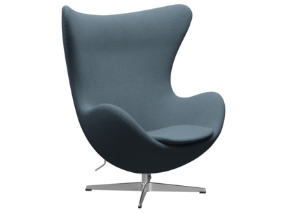 Fauteuil Egg (Oeuf) Re-wool|768 - Naturel / bleu clair|Aluminium satiné et poli|Sans repose-pied