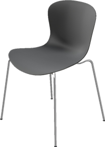 Chaise empilable NAP 45 cm|Gris poivre|Chromé
