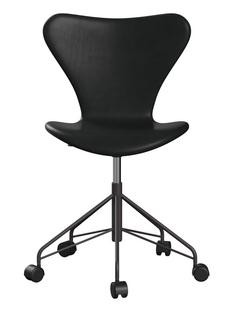Série 7 Chaise de bureau pivotante 3117 / 3217 Rembourrage intégral Sans accotoirs|Cuir Grace noir|Warm graphite