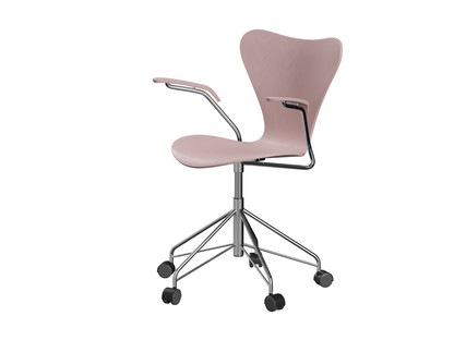 Série 7 Chaise de bureau pivotante 3117 / 3217 New Colours Avec accotoirs|Frêne coloré|Rose pâle|Chromé