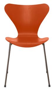 Série 7 chaise 3107 Frêne coloré|Paradise Orange|Chromé