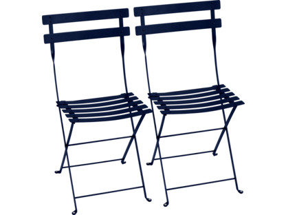 Chaise pliante Bistro - lot de 2 Bleu abysse