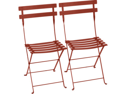 Chaise pliante Bistro - lot de 2 Ocre rouge