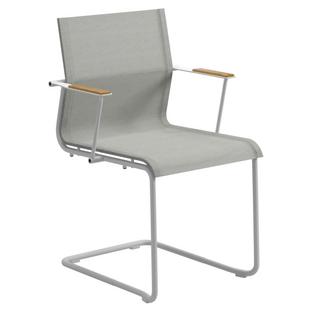 Chaise Sway  Revêtement poudré blanc|Tissu Sling gris clair|Avec accotoirs