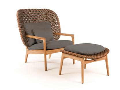 Kay Highback Lounge Chair Brindle|Fife Platinum|Avec repose-pieds