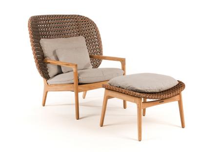 Kay Highback Lounge Chair Brindle|Fife Rainy Grey|Avec repose-pieds
