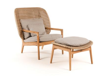 Kay Highback Lounge Chair Harvest|Fife Rainy Grey|Avec repose-pieds