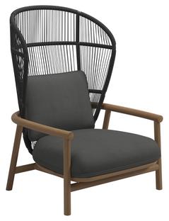 Fern Highback Lounge Chair Raven|Blend Coal