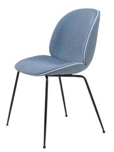 Beetle Dining Chair avec Rembourrage Jean bleu / Noir mat