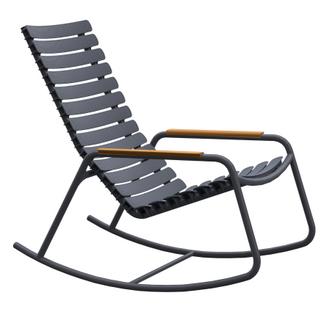 Chaise à bascule ReCLIPS Gris|Accotoirs bambus