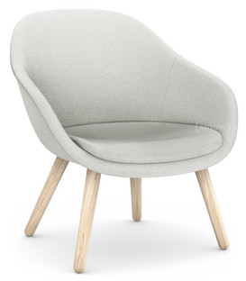 About A Lounge Chair Low AAL 82 Divina Melange 120 - gris clair|Chêne savonné|Avec coussin d'assise