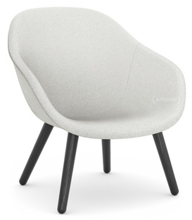 About A Lounge Chair Low AAL 82 Divina Melange 120 - gris clair|Chêne laqué noir|Sans coussin d'assise