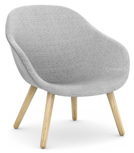 About A Lounge Chair Low AAL 82 Hallingdal - gris clair|Chêne laqué|Sans coussin d'assise