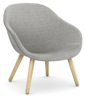Chaise About A Lounge Chair Low AAL 82 Hallingdal - gris chaud|Chêne laqué|Sans coussin d'assise