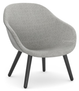 About A Lounge Chair Low AAL 82 Hallingdal - gris chaud|Chêne laqué noir|Sans coussin d'assise