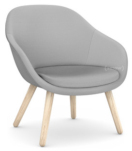 About A Lounge Chair Low AAL 82 Steelcut Trio - gris clair|Chêne savonné|Avec coussin d'assise
