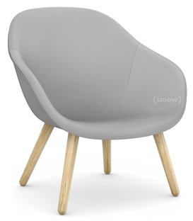 About A Lounge Chair Low AAL 82 Steelcut Trio - gris clair|Chêne laqué|Sans coussin d'assise