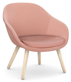 Chaise About A Lounge Chair Low AAL 82 Steelcut Trio 515 - rose pale|Chêne savonné|Avec coussin d'assise
