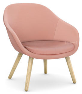 About A Lounge Chair Low AAL 82 Steelcut Trio 515 - rose pale|Chêne laqué|Avec coussin d'assise