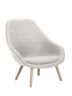 About A Lounge Chair High AAL 92 Divina Melange 120 - gris clair|Chêne savonné|Avec coussin d'assise