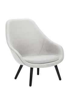 About A Lounge Chair High AAL 92 Divina Melange 120 - gris clair|Chêne laqué noir|Avec coussin d'assise