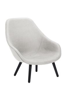 About A Lounge Chair High AAL 92 Divina Melange 120 - gris clair|Chêne laqué noir|Sans coussin d'assise
