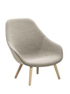 About A Lounge Chair High AAL 92 Hallingdal - gris chaud|Chêne laqué|Sans coussin d'assise