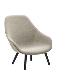 About A Lounge Chair High AAL 92 Hallingdal - gris chaud|Chêne laqué noir|Sans coussin d'assise