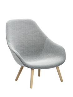 About A Lounge Chair High AAL 92 Hallingdal - gris clair|Chêne laqué|Sans coussin d'assise