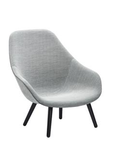 About A Lounge Chair High AAL 92 Hallingdal - gris clair|Chêne laqué noir|Sans coussin d'assise