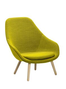 About A Lounge Chair High AAL 92 Hallingdal 420 - jaune|Chêne laqué|Avec coussin d'assise