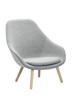 About A Lounge Chair High AAL 92 Steelcut Trio - gris clair|Chêne savonné|Avec coussin d'assise
