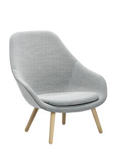 About A Lounge Chair High AAL 92 Steelcut Trio - gris clair|Chêne laqué|Avec coussin d'assise
