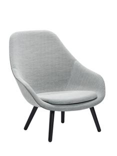 About A Lounge Chair High AAL 92 Steelcut Trio - gris clair|Chêne laqué noir|Avec coussin d'assise