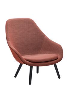 About A Lounge Chair High AAL 92 Steelcut Trio 515 - rose pale|Chêne laqué noir|Avec coussin d'assise