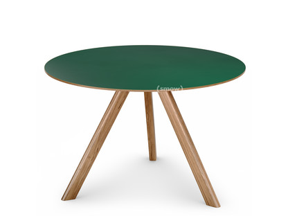 Copenhague Round Table CPH20 Ø 120 x H 74|Chêne laqué|Linoleum vert