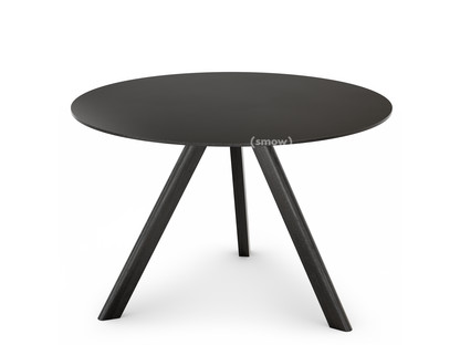 Copenhague Round Table CPH20 Ø 120 x H 74|Chêne laqué noir|Linoleum noir  