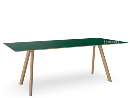 Copenhague Table CPH30 L 200 x l 90 x H 75|Chêne laqué|Linoleum vert
