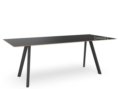 Copenhague Table CPH30 L 200 x l 90 x H 75|Chêne laqué noir|Linoleum noir  