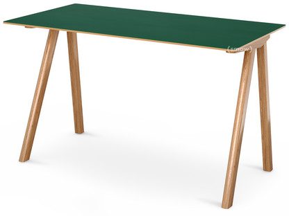 Copenhague Desk CPH90 Chêne laqué|Linoleum vert