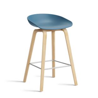 About A Stool AAS 32 Version cuisine: hauteur de l'assise 64 cm|Chêne savonné|Azure blue 2.0