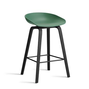 About A Stool AAS 32 Version cuisine: hauteur de l'assise 64 cm|Chêne laqué noir|Teal green 2.0