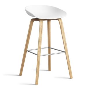 About A Stool AAS 32 Version bar: hauteur de l'assise 74 cm|Chêne laqué|White 2.0