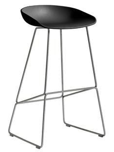 About A Stool AAS 38 Version bar: hauteur de l'assise 74 cm|Acier inoxydable|Noir