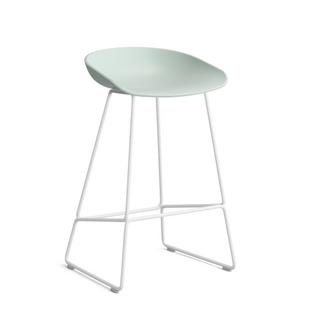 About A Stool AAS 38 Version cuisine: hauteur de l'assise 64 cm|Acier thermolaqué blanc|Dusty mint 2.0