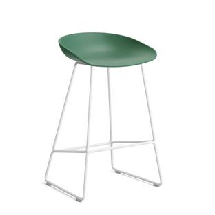 About A Stool AAS 38 Version cuisine: hauteur de l'assise 64 cm|Acier thermolaqué blanc|Teal green 2.0